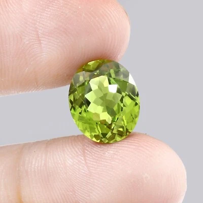 Natürlich Ceylon Grün Peridot Saphir 12x10 MM Oval Schnitt Locker Edelstein 6.20 - Bild 1 von 4