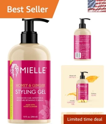 Gel de rizo orgánico de aloe y jengibre - Fórmula no pegajosa para ondas definidas, 13 oz Foto 1 de 4