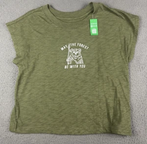 GAP Star Wars T-Shirt Girls XL 12 Green Graphic Forest Casual Embroidered NWT - Picture 1 of 7