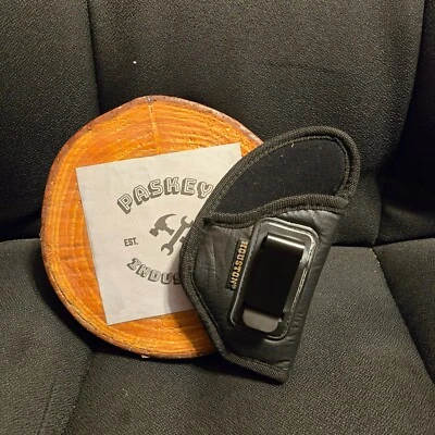 Houston RH IWB Soft Black Leather Holster CCW for Small Handgun / Snub Revolver - Image 1 of 3