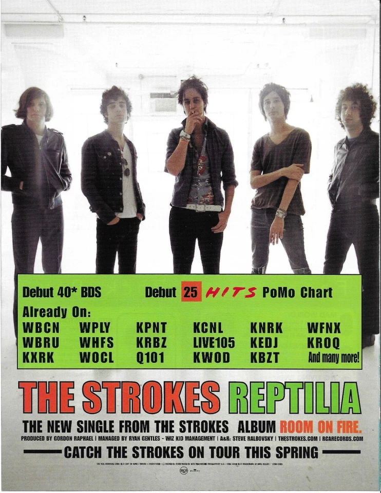 Póster de anuncio de comercio promocional The Strokes Rare Believe 2004 para Room Fire CD 8,5x11 como nuevo Foto 1 de 1