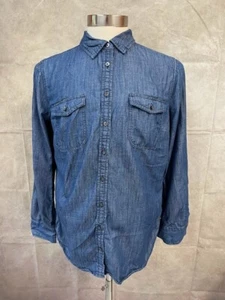 Linksoul Tempus Fugit Men's Gray Button Front Shirt Short Sleeve Size L - Picture 1 of 6