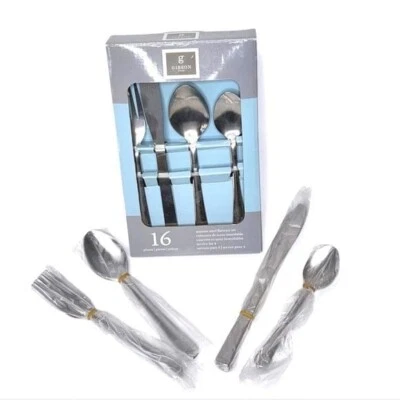 Gibson Stainless Steel Silverware Flatware Set 16 Piece NEW IN BOX - Image 1 of 4