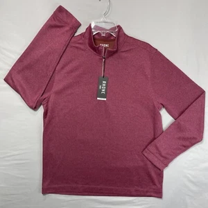 NUOVO maglione Rhone uomo COMMUTER 1/4 ZIP NUOVO CON ETICHETTE grande L marrone rosso marna $128 - Foto 1 di 13