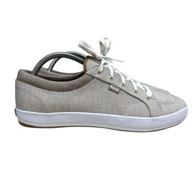 Keds Womens Sneakers Striped Tan Canvas Dream Foam Memory Lace Up Size 9.5 - Image 1 of 4