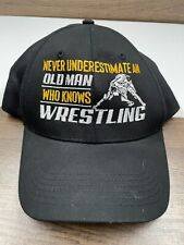 Never Underestimate An OLD MAN Who KNOWS WRESTLING Funny Hat Cap Strap Back