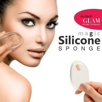 Paquete de 2 esponjas de maquillaje de silicona - esponja de gel de calidad profesional licuadora de silicona (romboide) Foto 1 de 4