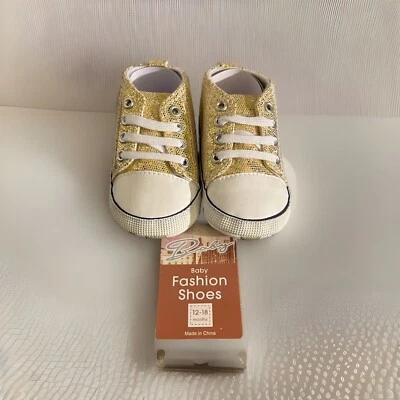 Zapatos Cuna Bebé Dorado Brillante 12-18 Meses Foto 1 de 4