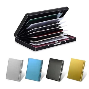 Men's Metal Card Holder And Wallet, Aluminum Metal Money Clip Lock Card Bags - Picture 1 of 13