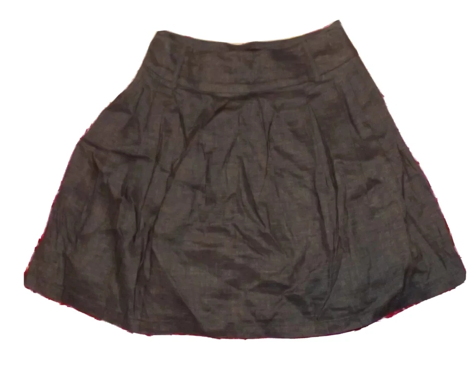 FALDA TWENTY ONE talla xs gris cintura ancha línea A mezcla de lino extra pequeña  Foto 1 de 1