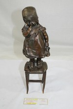 Depression Era 14-Inch Bronze Child Statue