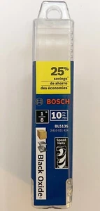 BOSCH 10 PIECE 1/8" BLACK OXIDE DRILL BITS BL5135 (1 TUBE) - Picture 1 of 5