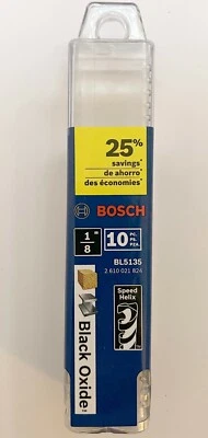 BOSCH 10 PIECE 1/8" BLACK OXIDE DRILL BITS BL5135 (1 TUBE) - Image 1 of 4