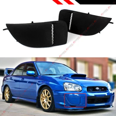 PARA SUBARU IMPREZA WRX STI GD 2004-2005 PARACHOQUES DELANTERO FAROS ANTINIEBLA CUBIERTAS NEGRO Foto 1 de 4