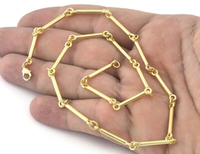 Cadena de barra cadena para hacer joyas latón crudo 45 mm 18" 5100 Foto 1 de 2