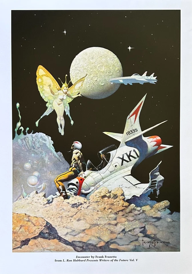 FRANK FRAZETTA raro ENCUENTRO impresión de bellas artes 12x17 LRH exclusivo ¡ÚLTIMO! Foto 1 de 1