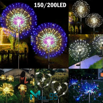 Luces solares navideñas para jardín Luces de hadas d fuegos artificiales solares - Image 1 of 4