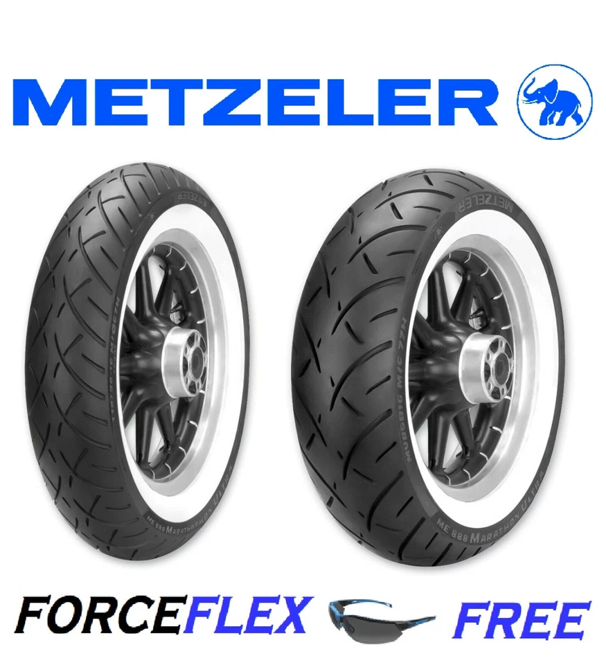 JUEGO DE NEUMÁTICOS METZELER ME888 PARED BLANCA 130/90-16 Y 180/65-16 JEFE INDIO VINTAGE Foto 1 de 3