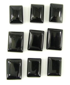 79.55 Ct Natural Black Onyx Loose Gemstone 14-16 mm Cabochon 9 Pcs Lot - 2277 - Picture 1 of 2