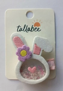 Tullabee Shaker Bunny Rabbit Easter Hair Clip Confetti Charm Barrett - Picture 1 of 5