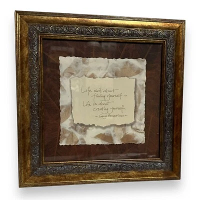 Framed Quote 13.5 X 13.5 George Bernard Shaw Ornate Decorative Frame W Glass. - Image 1 of 4