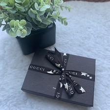 Gucci Brown Empty Paper Gift Card Boxes With Logo Ribbon