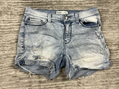 Pantalones Cortos Mudd Juniors 5 Azul Corte Envejecido Tiro Bajo Midi FLX Elastizados Foto 1 de 4