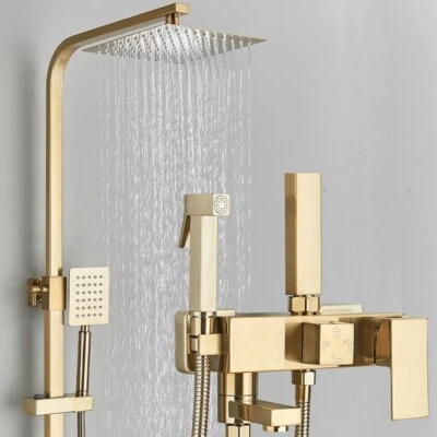 Duschsystem Edelstahl Gold Duschset Duscharmatur Mischbatterie Regendusche Kopf - Bild 1 von 4