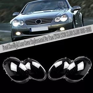For Mercedes Benz W230 R230 SL500 2003-08 Pair Front Clear Headlight Lens Cover - Picture 1 of 12