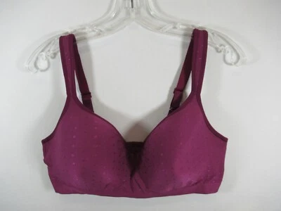 Bali Comfort Revolution Bra 42D Purple Wireless Polka Dot 3463 - Image 1 of 4