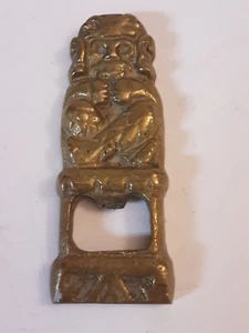 Vintage Messing Flaschenöffner mit Aztekenmann - Bild 1 von 5