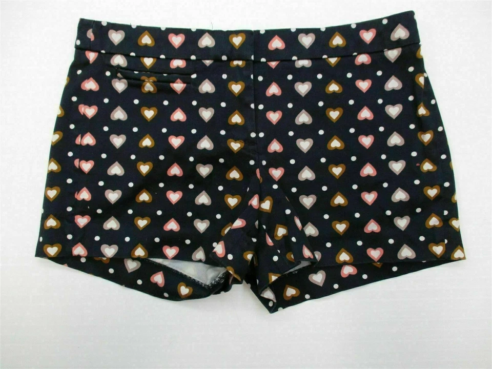 Pantalones Cortos para Mujer J.CREW #SHA1525 Algodón Lunares Estampado Corazón Azul Marino Foto 1 de 4