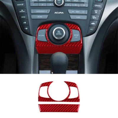 Cubierta interior de fibra de carbono roja debajo del joystick para Acura TL de 2 piezas Foto 1 de 4