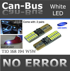 4pc Canbus Samsung 24 LED Chips T10 194 White Replaces License Plate Lights G868