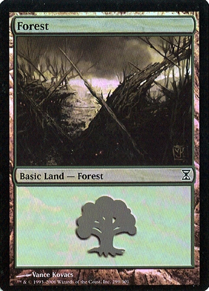 MTG - Time Spiral - Forest #299 - Foil - Various conditions - Image 1 of 1