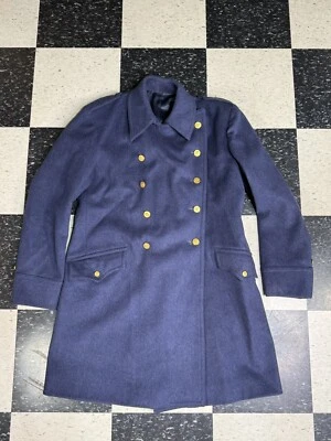 Abrigo Abrigo de Lana Guisante Oficial de Aviación Español de Colección Militar Botones Dorados 44 L Foto 1 de 4