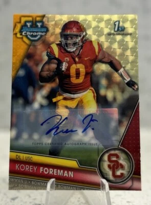 Korey Foreman 1/1 Superfractor Auto /1 2023 Bowman Chrome U University USC RC - Image 1 of 4