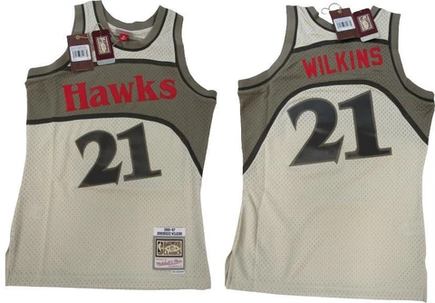 NEW 1986-87 Dominique Wilkins Hawks Mens Mitchell & Ness Swingman Jersey $150 Cover