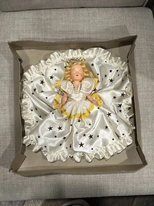 Vintage Hard Plastic Sleepy Painted Eyes Doll 7” White/Yellow Dress - Picture 1 of 5