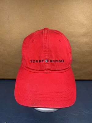 Tommy Hilfiger Rojo Bordado Logo Cuero Correa Sombrero De Colección Y2K Informal Foto 1 de 4