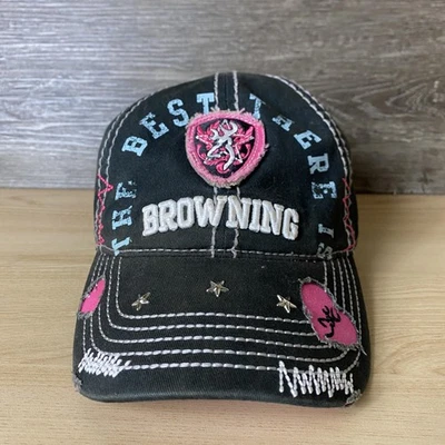 Коричневый шляпа крышка Snap назад водитель грузовика черный розовый сетки вышитый женщин искусственно состаренный - Изображение 1 из 4