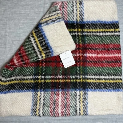 FUNDA DE ALMOHADA A CUADROS POTTERY BARN STEWART 20" SQ ~ MARFIL MULTI Foto 1 de 4