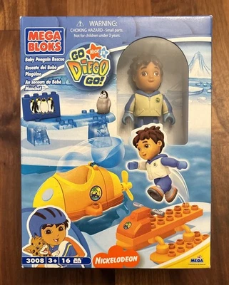Mega Bloks Go Diego Go Baby Penguin Building Blocks Set 2007, New - Image 1 of 4