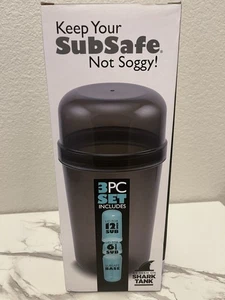 SubSafe Food & Drink Waterproof Container for Sub Sandwiches Shark Tank Charcoal - Picture 1 of 6