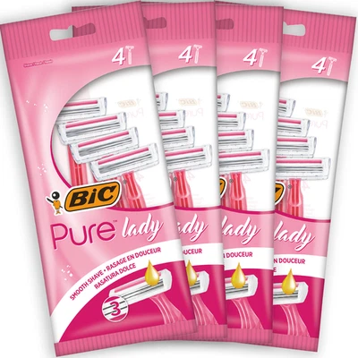 BIC GROUP BIC Pure 3 Lady Rasierer Damen, 16 Einwegrasierer mit je 3 Klingen