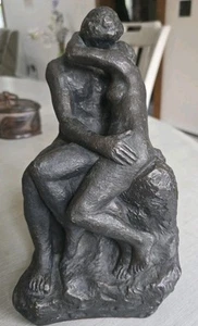 VTG Mid Century Rodin's The Kiss The Lovers Statue Sculpture Signed Austin 1961 - Picture 1 of 11
