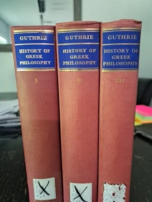Guthrie History Of Greek Philosophy Volumn 1,2&3 Cambridge 1969. - Image 1 of 4