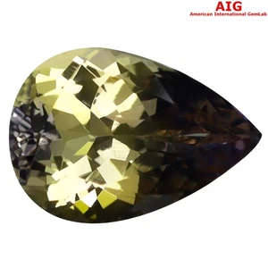 1.83 ct AIG Certified Pear (9.62 x 6.73 mm) Natural Yellow Tanzanite - Picture 1 of 4