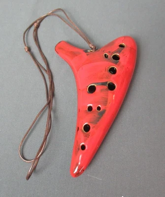 Fabricante de música manual Red Ocarina - Vintage años 30 - Cerámica - 5 1/2" - 237 Foto 1 de 4