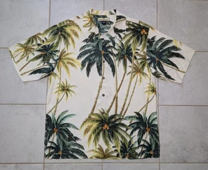Camisa Tommy Bahama Para Hombre Mediana Manga Corta Tropical Palma 100% Seda De Colección - Imagen 1 de 5